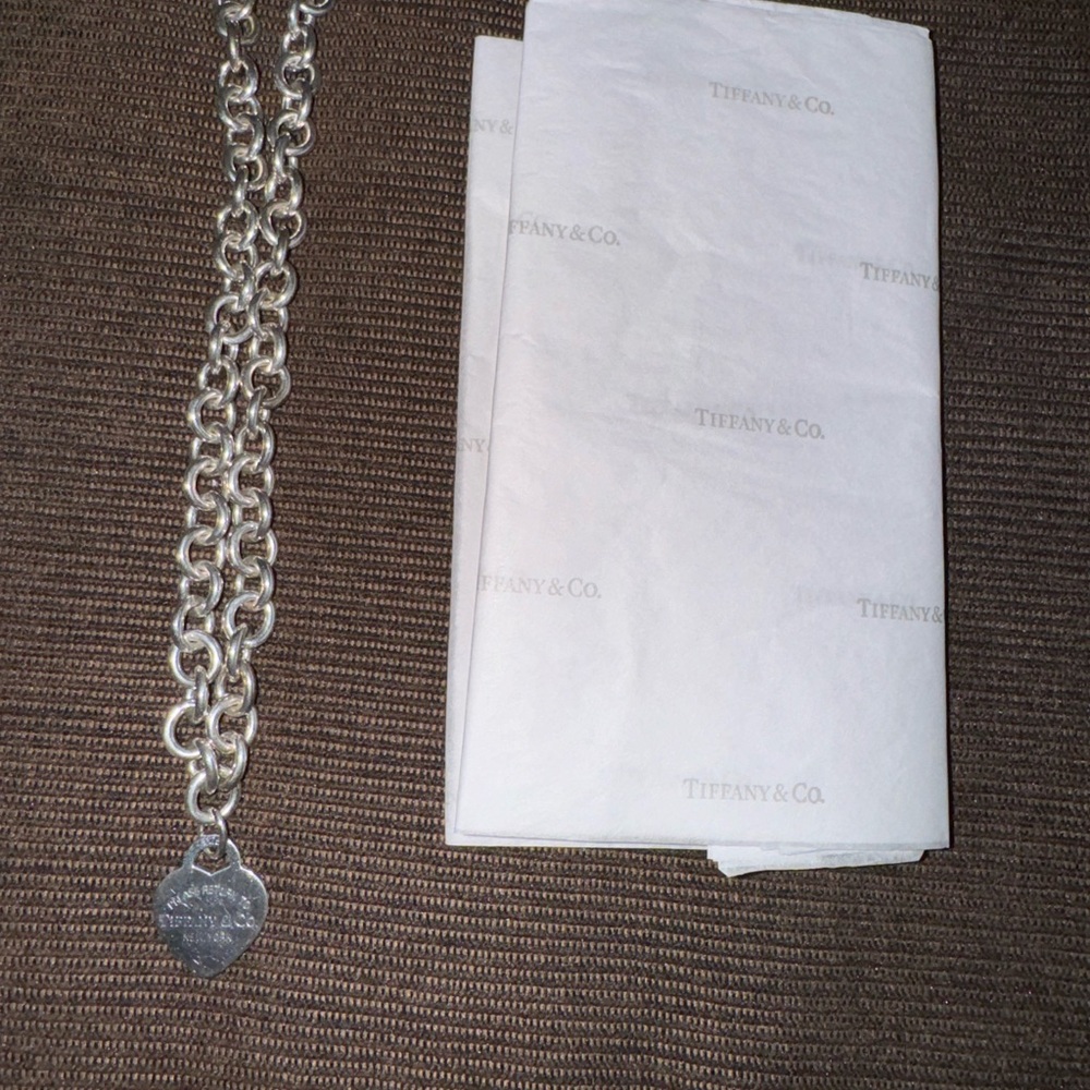 Tiffany & Co Choker Silver Necklace. Return To Tiffany & Co Silver Heart Pendant - Picture 7 of 8